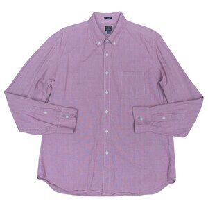 J. CREW Men's Mini Gingham Slim Flex Washed‎ Red/White Button Shirt | Size XL
